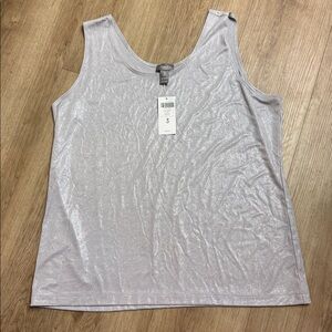Chicos Liquid Shimmer Contemporary Tank Cosmic  Gray NWT size 3 or XL